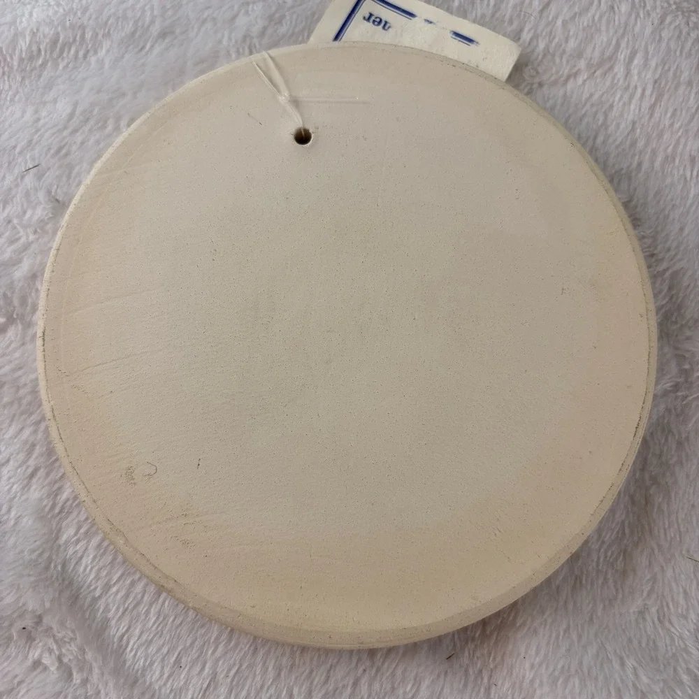 Vintage 90s Blue Moon Pottery Bun Warmer Ceramic Bread Warming Stone Rustic